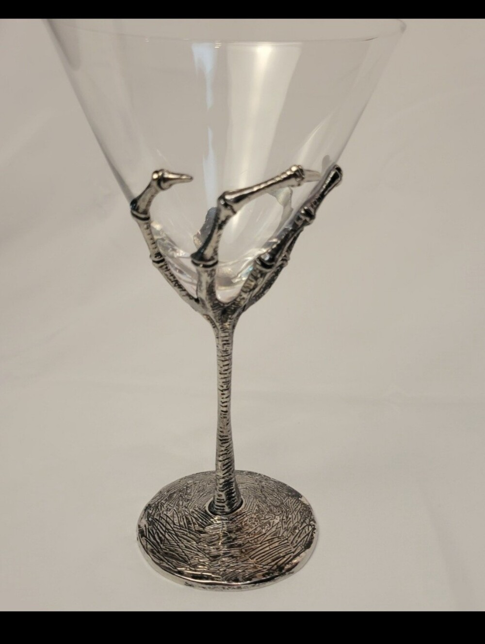 Skeleton Hand Halloween Martini Glass Metal Stem Goth New - Picture 3 of 10
